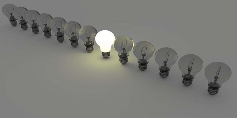 array of lightbulbs to show difference