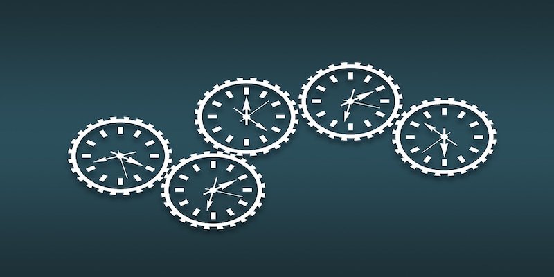 clocks shaped like cogs to signify process of liquidating a company with no assets