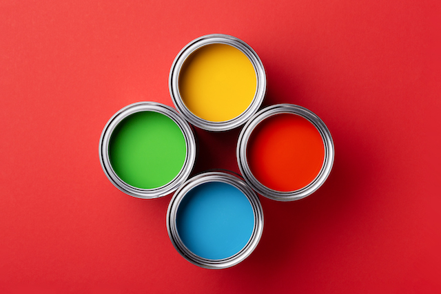 four-cans-paint-representing-four-business-valuation-methods-FEATURE