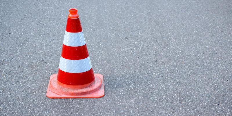 safety cone on road